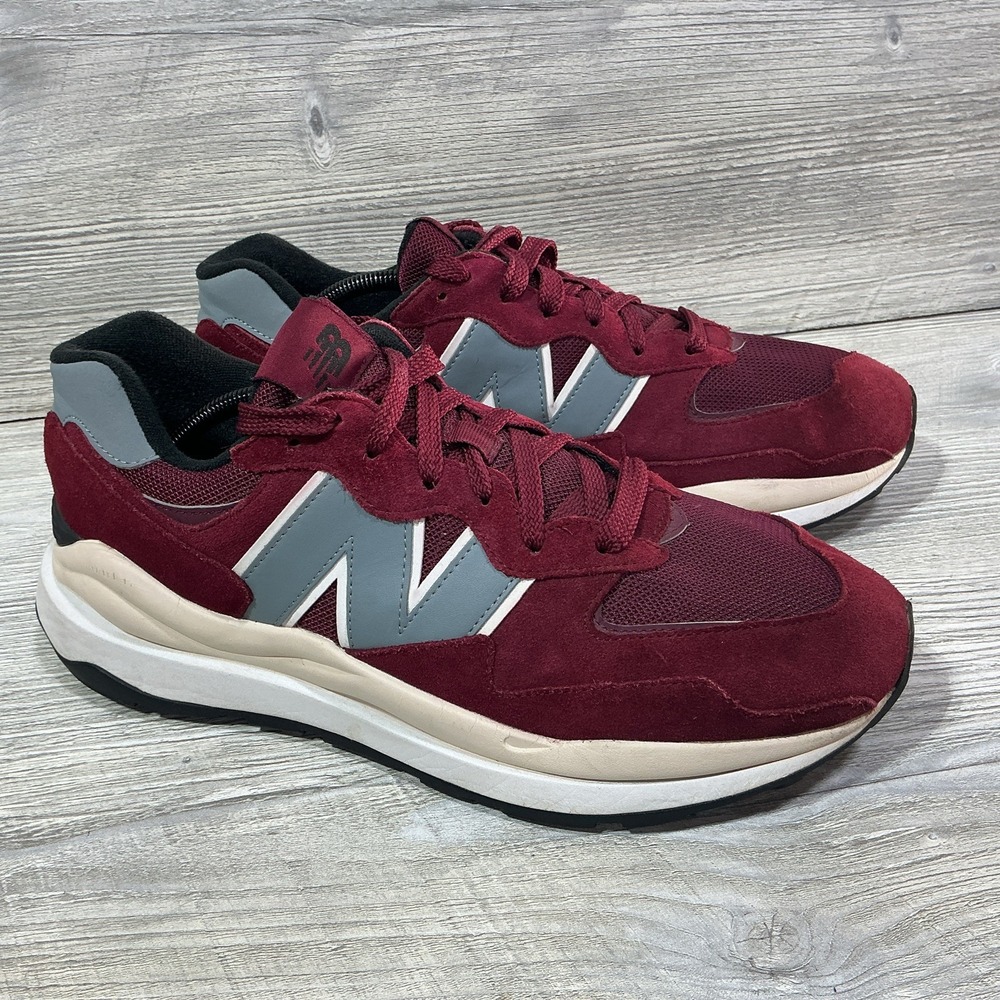 New Balance 57/40 Burgundy Grey Cream Lifestyle Casual Sneakers Men's Size 12 D